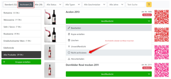 Ordnung schaffen durch visuelles ausblenden - der QR-Code kann jedoch weiter gescannt werden. 