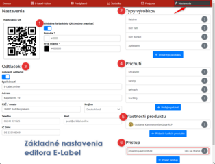 Základné nastavenia v editore štítkov E