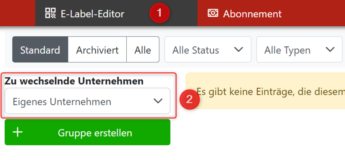 Unternehmen bearbeiten