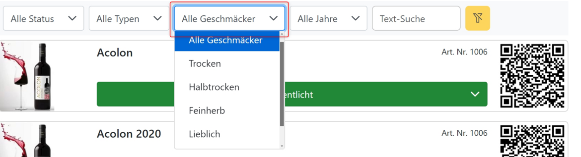 EU E Label Wein filtern nach Geschmack EU E Label Wein filtern nach Geschmack
