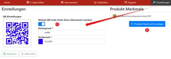 Globale QR-Code Farben