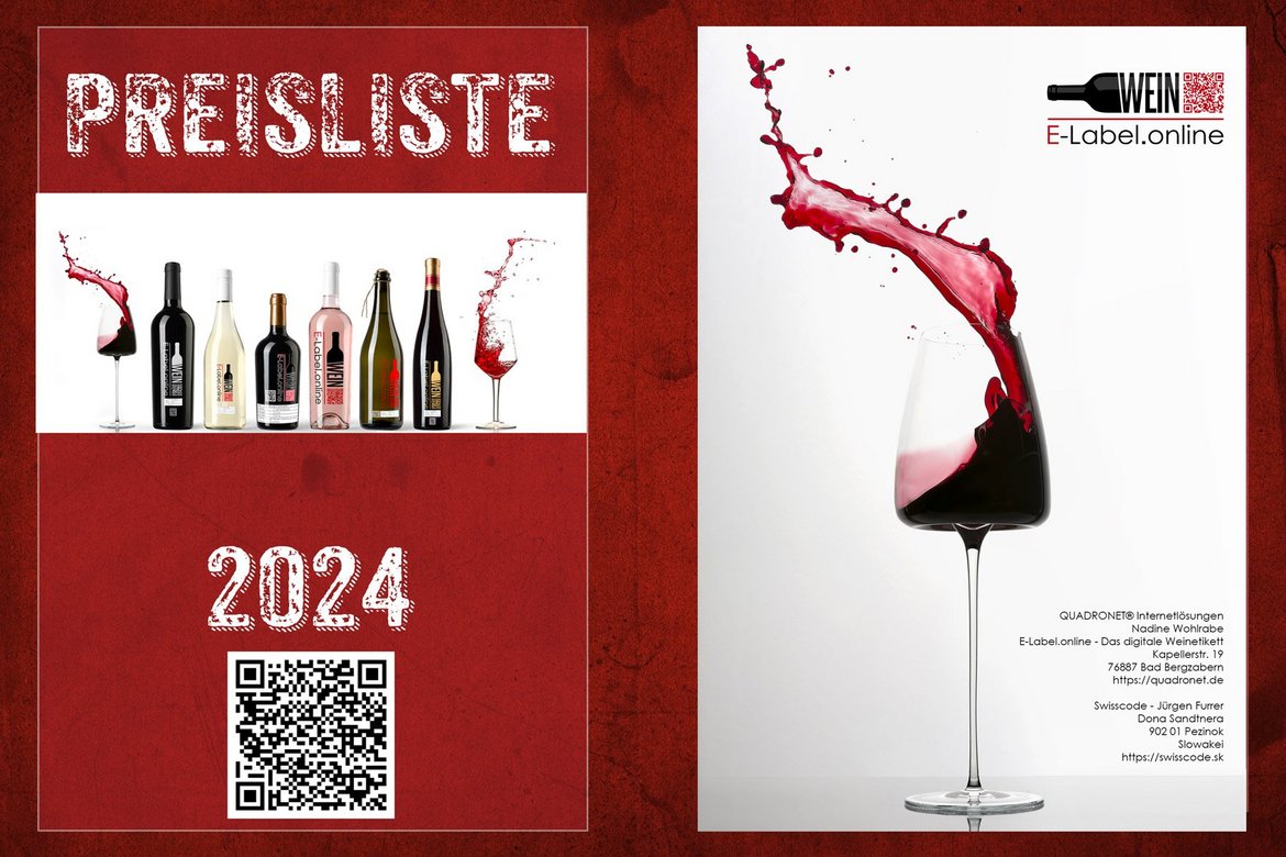 Wein Preisliste mit nur einem QR Code für alle Wein - Sammel QR Code, bzw. eine Scanngruppe