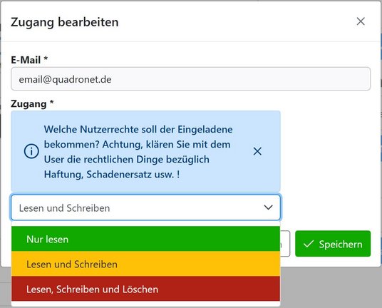 Vergabe von Benutzerrechen zur Verwaltung