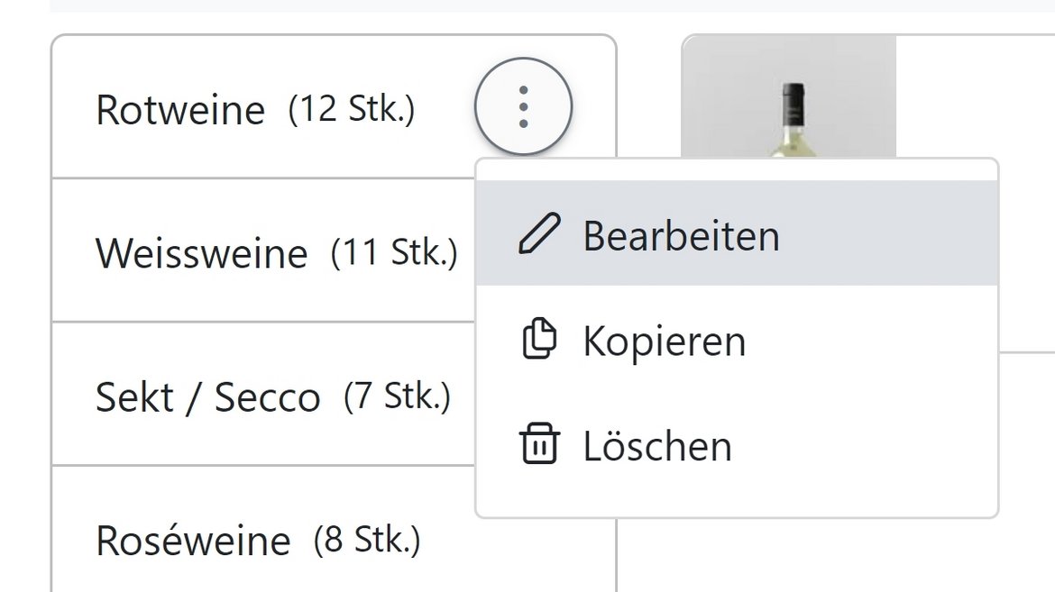 E-Label Gruppen für Weine können kopiert werden 