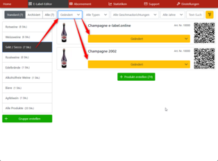 E Labels einfach und schnell filtern, je nach Anzahl der E Label über Jahre ein sehr nützliche Funktion