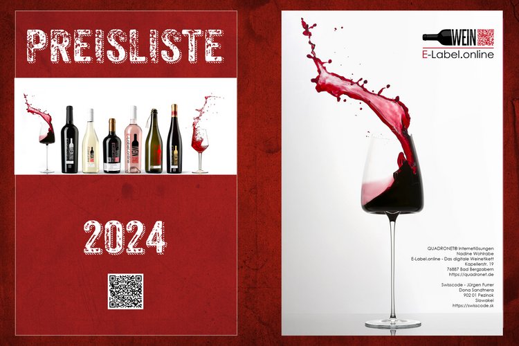 A QR code for wines in a price list or online store