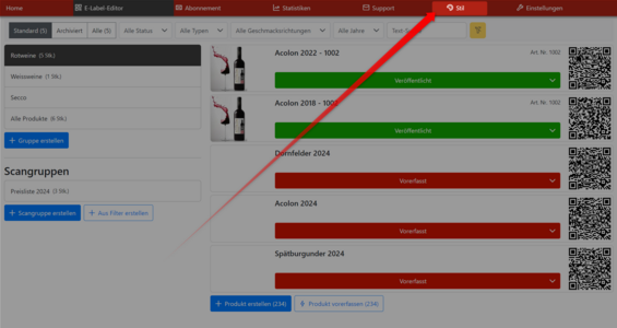 Das neue Design Element im E Label Editor Das neue Design Element im E Label Editor