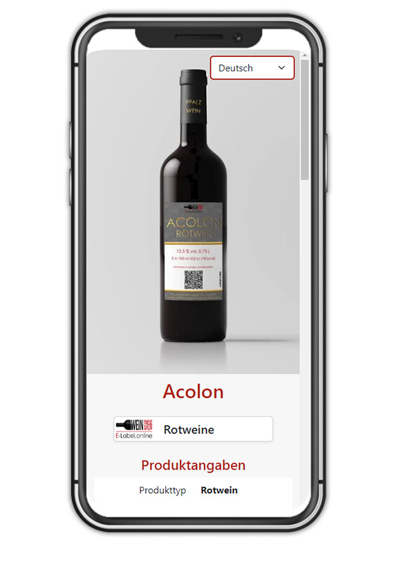 Der Endkunde scannt Ihren QR Code auf der Flasche und informiert sich über Ihren Wein
